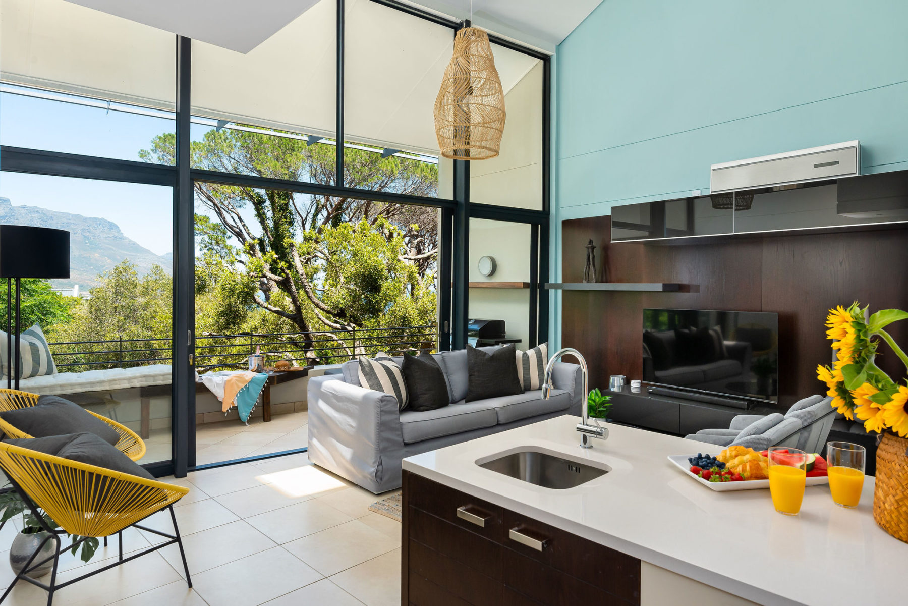 View towards living room from kitchen